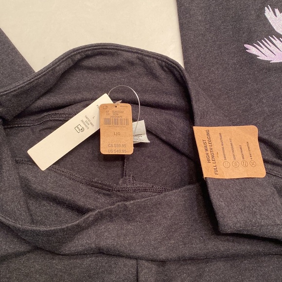 Pink palm tree shine legging set size l - Picture 7 of 14